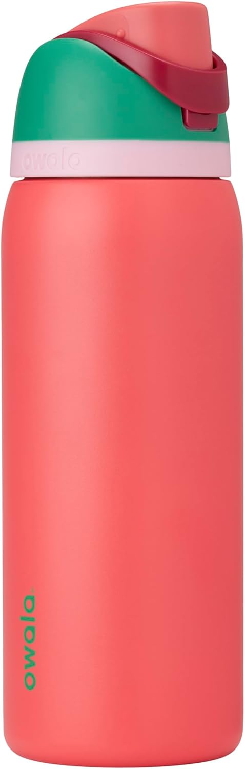 Owala FreeSip Stainless Steel Water Bottle 24 oz Black Cherry