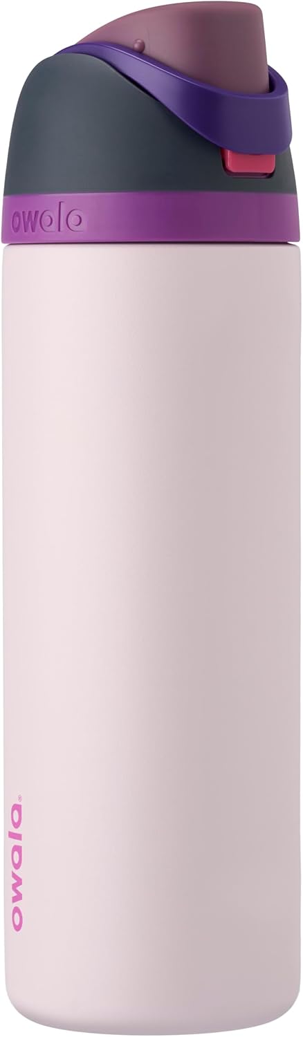 Owala FreeSip Stainless Steel Water Bottle 24 oz Black Cherry