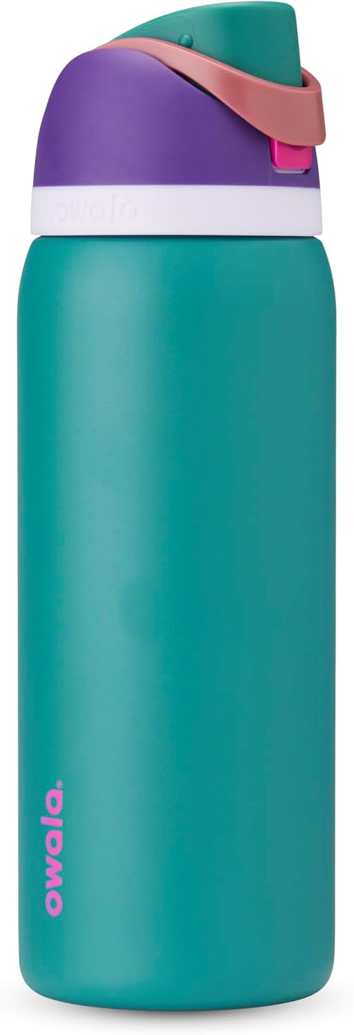 Owala FreeSip Stainless Steel Water Bottle 24 oz Black Cherry