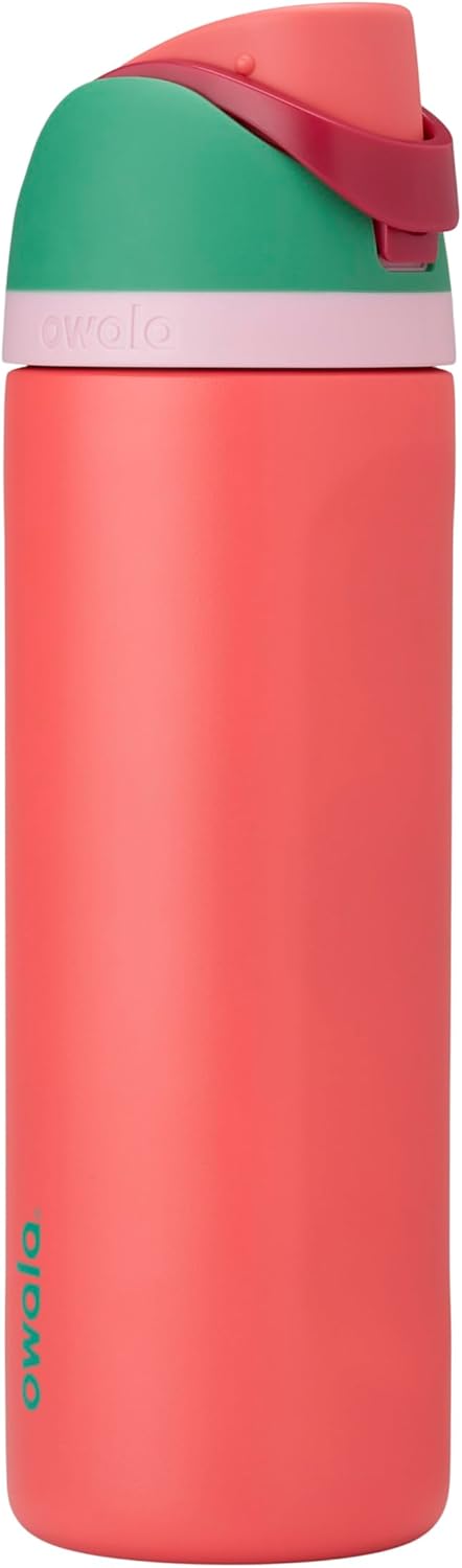 Owala FreeSip Stainless Steel Water Bottle 24 oz Black Cherry
