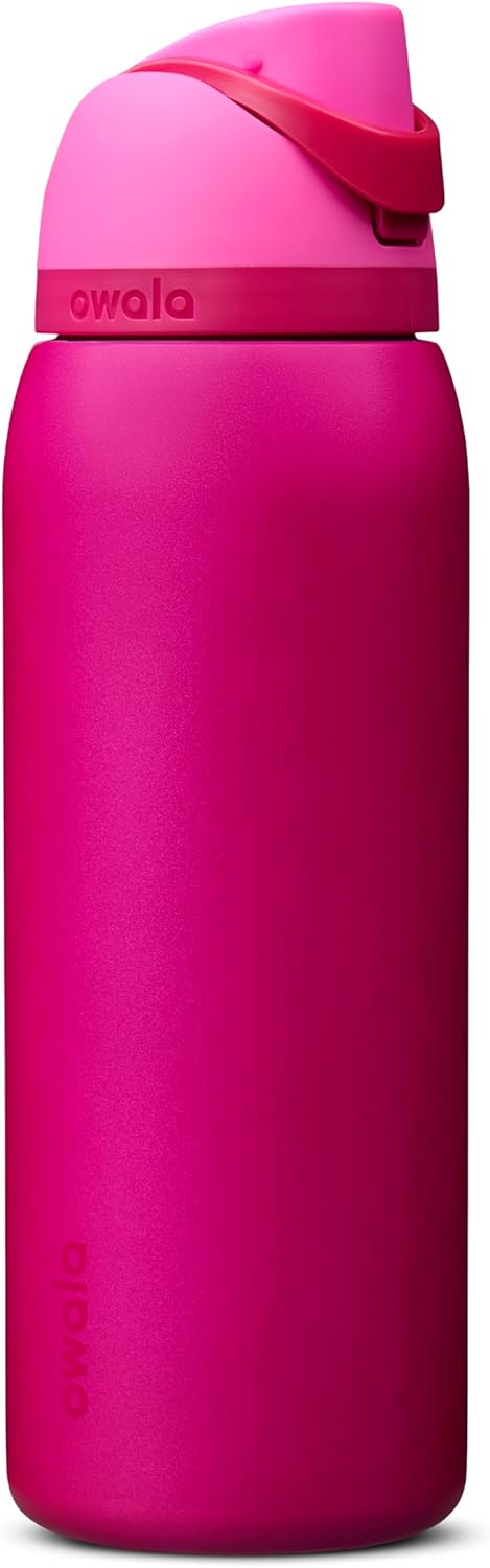 Owala FreeSip Stainless Steel Water Bottle 24 oz Black Cherry