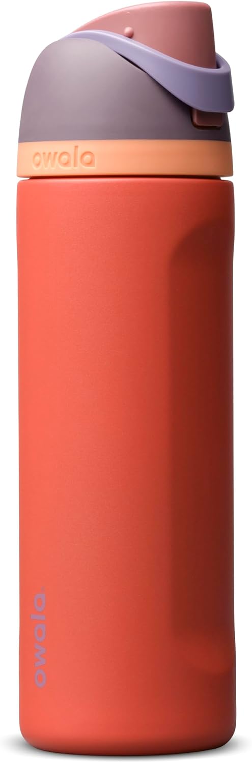 Owala FreeSip Stainless Steel Water Bottle 24 oz Black Cherry