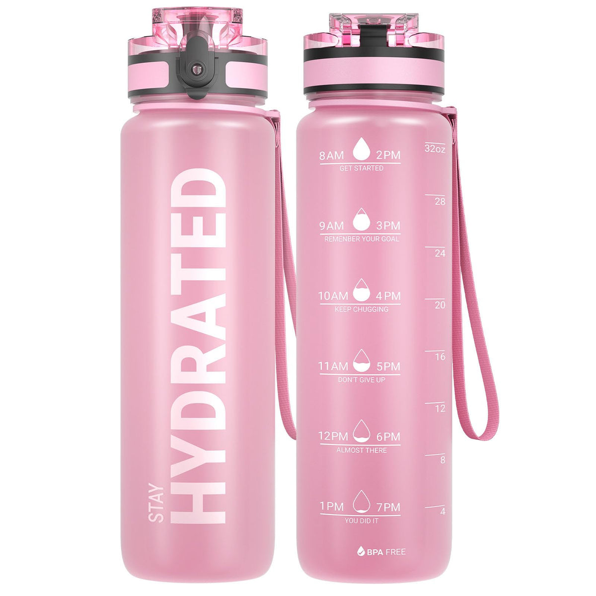 Sahara Sailor Water Bottle 32oz, Tritan Sports Bottle with Time Marker