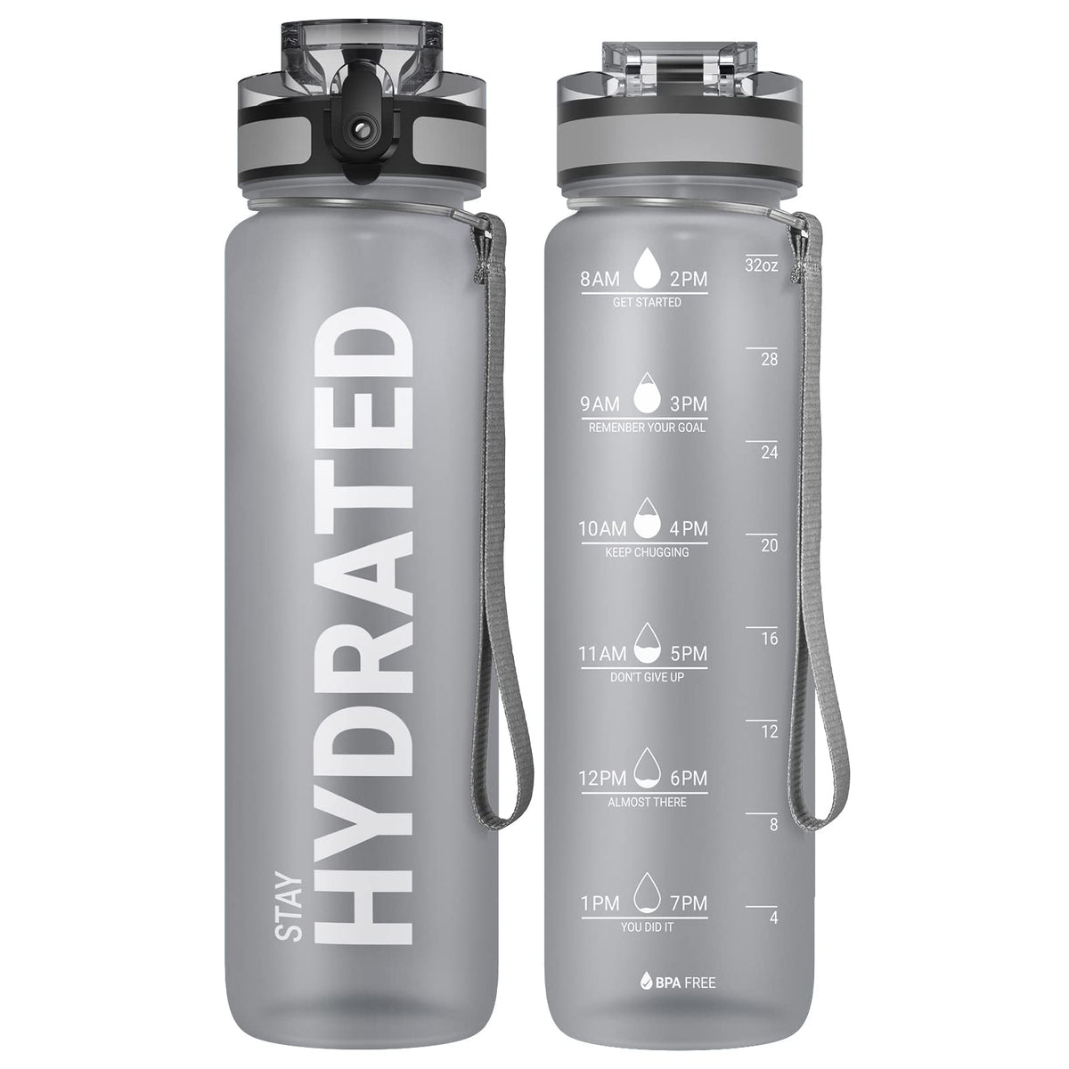 Sahara Sailor Water Bottle 32oz, Tritan Sports Bottle with Time Marker