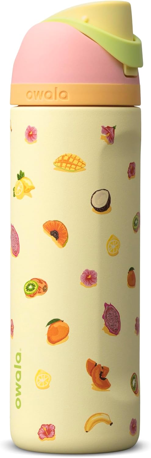 Owala FreeSip Stainless Steel Water Bottle 24 oz Black Cherry