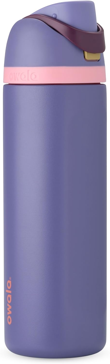 Owala FreeSip Stainless Steel Water Bottle 24 oz Black Cherry