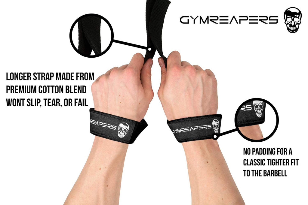 Gymreapers Lifting Wrist Straps for Weightlifting, Bodybuilding, Powerlifting, Strength Training, & Deadlifts - Padded Neoprene with 18" Cotton
