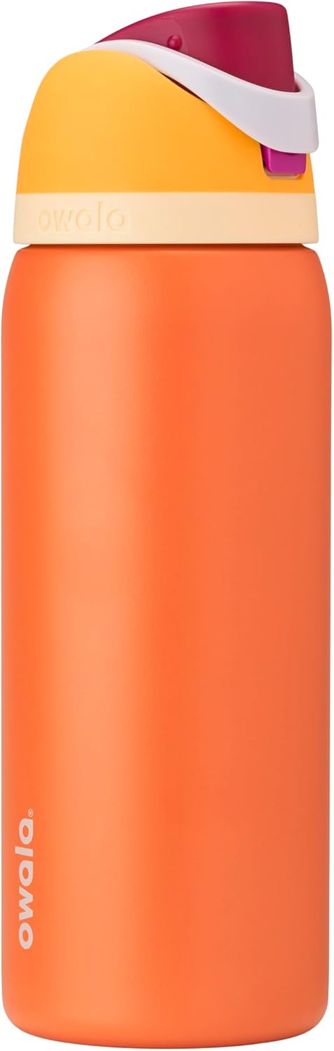 Owala FreeSip Stainless Steel Water Bottle 24 oz Black Cherry