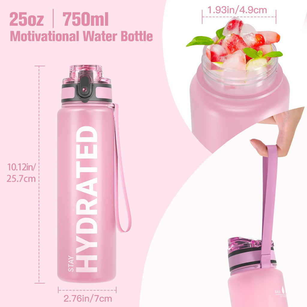Sahara Sailor Water Bottle 32oz, Tritan Sports Bottle with Time Marker