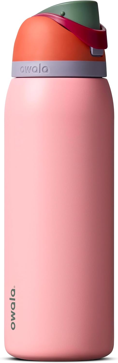 Owala FreeSip Stainless Steel Water Bottle 24 oz Black Cherry