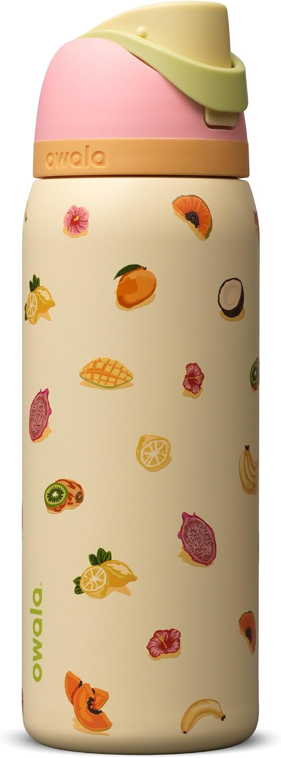 Owala FreeSip Stainless Steel Water Bottle 24 oz Black Cherry