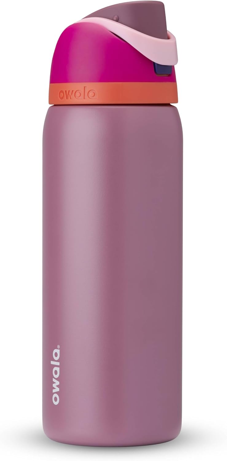 Owala FreeSip Stainless Steel Water Bottle 24 oz Black Cherry