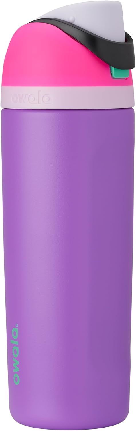 Owala FreeSip Stainless Steel Water Bottle 24 oz Black Cherry