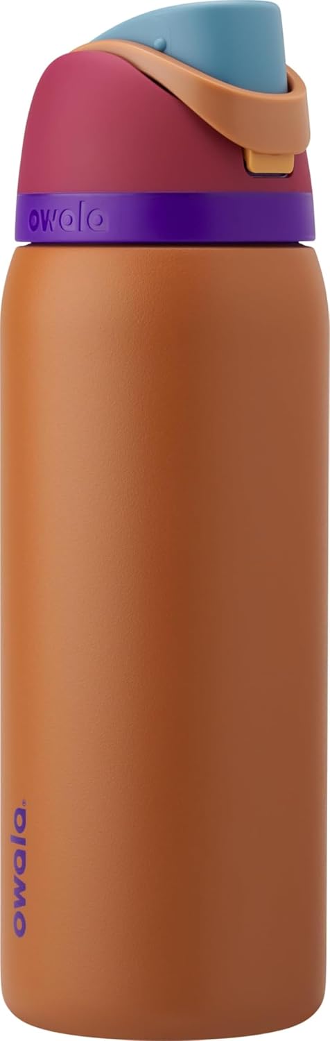 Owala FreeSip Stainless Steel Water Bottle 24 oz Black Cherry