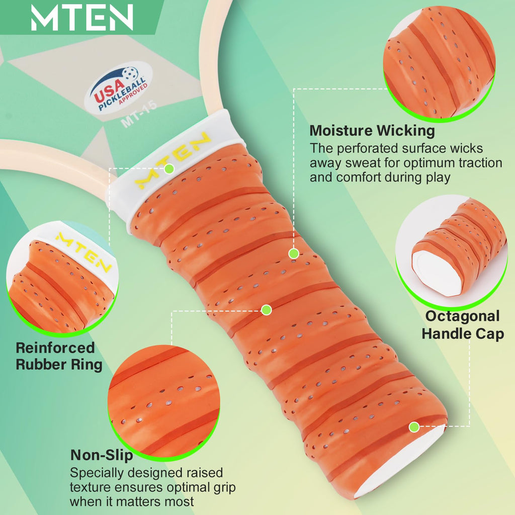 MTEN Pickleball Paddles Set of 2/4/1, USAPA Approved Fiberglass Rackets