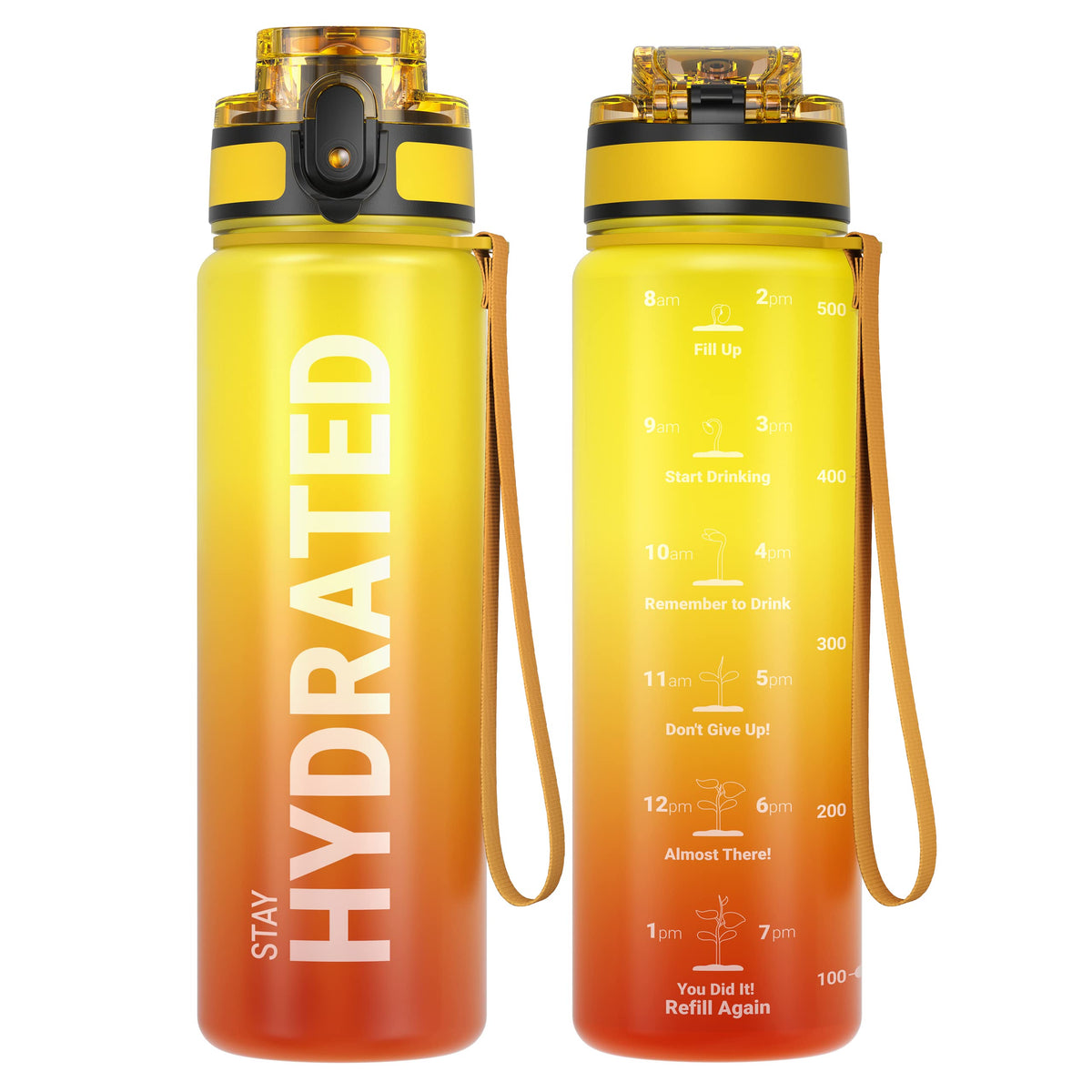 Sahara Sailor Water Bottle 32oz, Tritan Sports Bottle with Time Marker