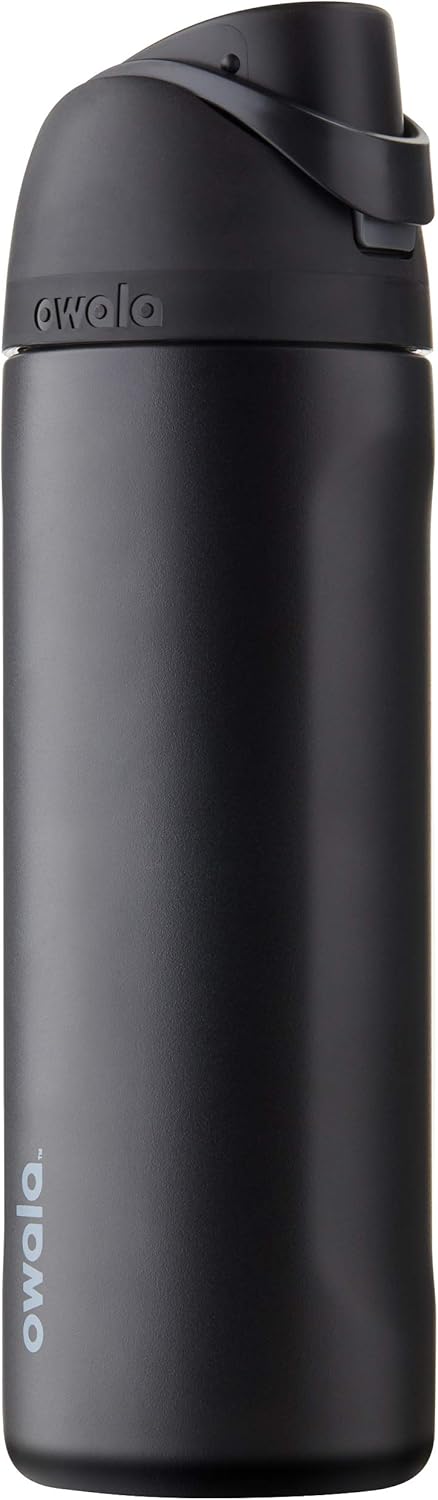 Owala FreeSip Stainless Steel Water Bottle 24 oz Black Cherry