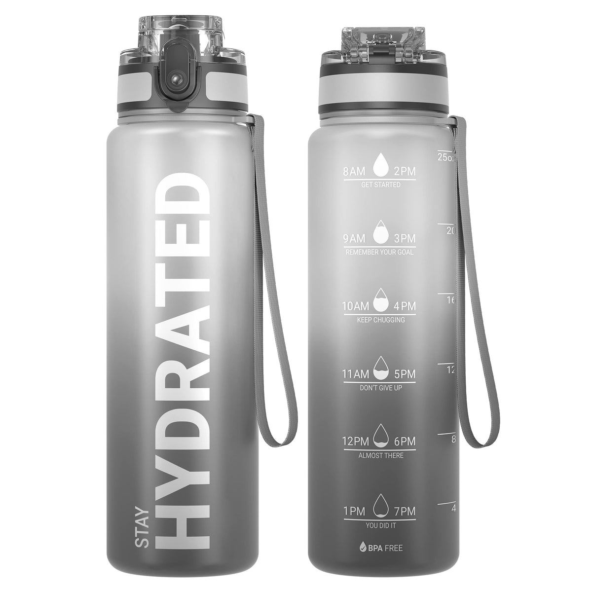 Sahara Sailor Water Bottle 32oz, Tritan Sports Bottle with Time Marker