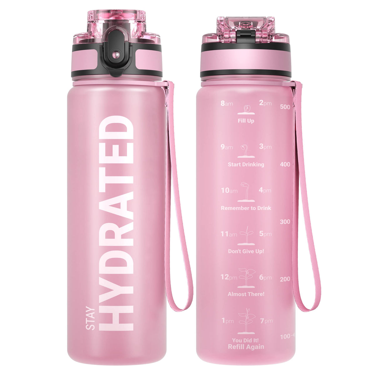 Sahara Sailor Water Bottle 32oz, Tritan Sports Bottle with Time Marker