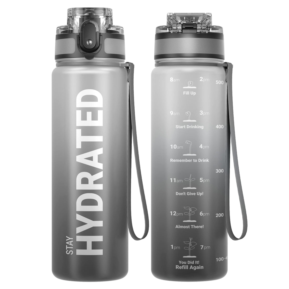 Sahara Sailor Water Bottle 32oz, Tritan Sports Bottle with Time Marker