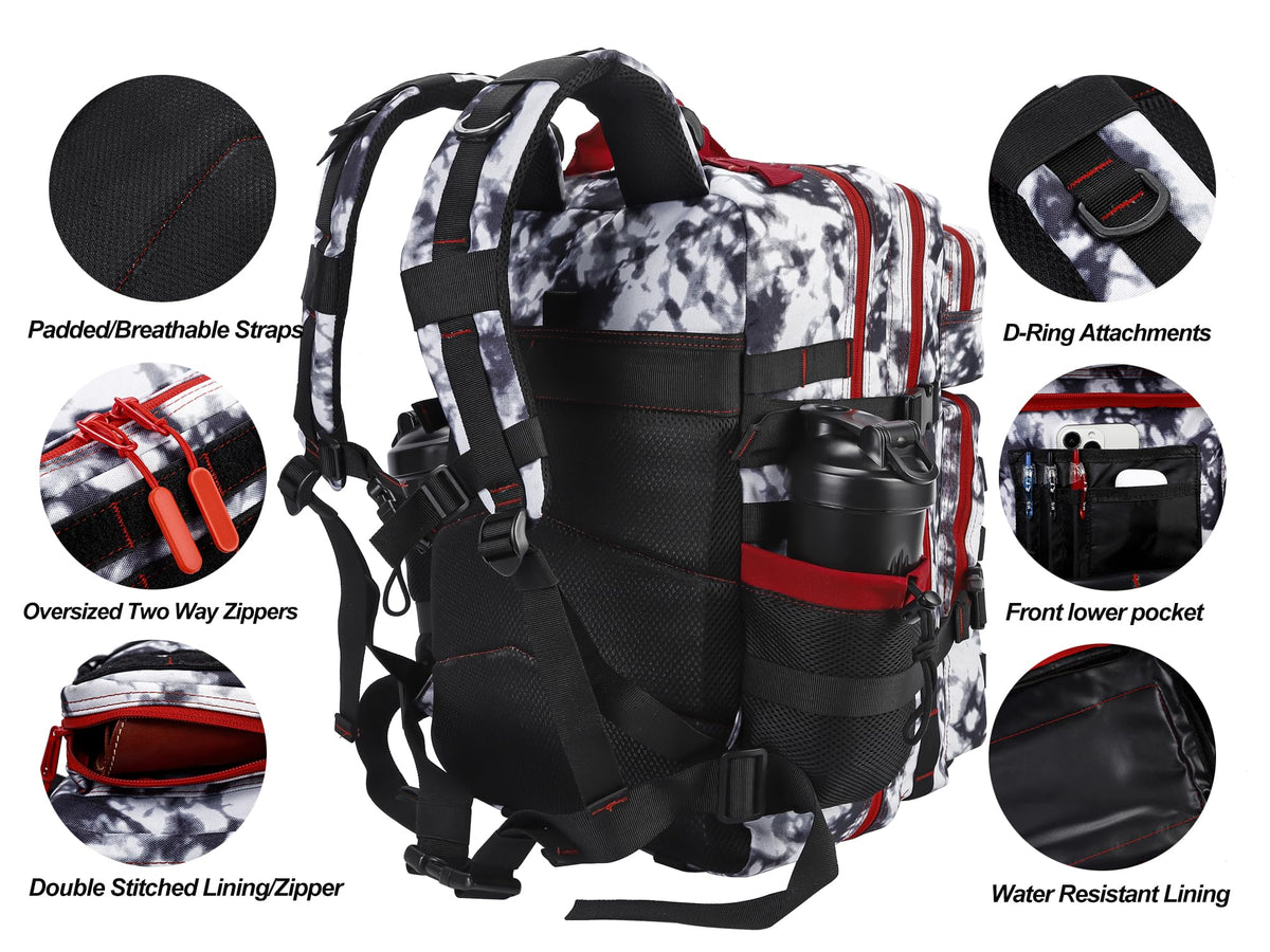 LHI Military Tactical Backpack for Men and Women 45L Army 3 Days Assault Pack Bag Large Rucksack with Molle System Khaki