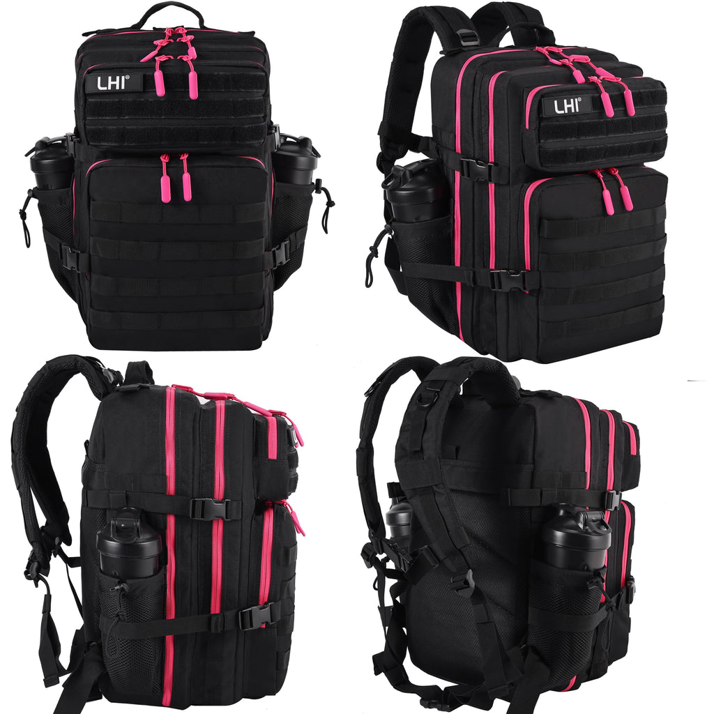 LHI Military Tactical Backpack for Men and Women 45L Army 3 Days Assault Pack Bag Large Rucksack with Molle System Khaki