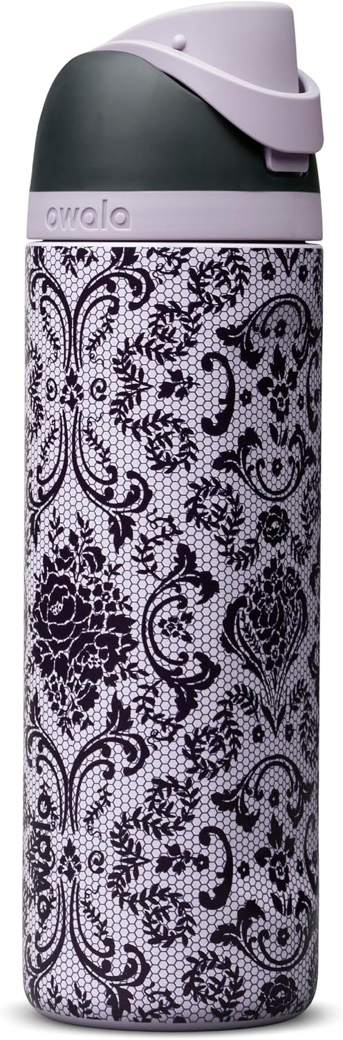 Owala FreeSip Stainless Steel Water Bottle 24 oz Black Cherry