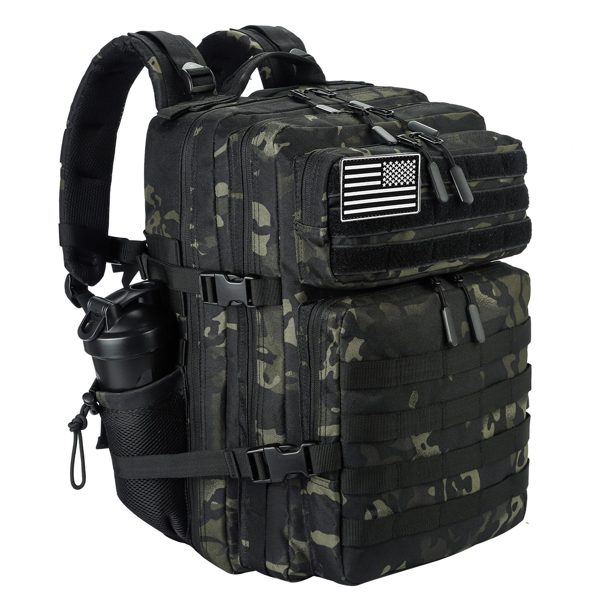 LHI Military Tactical Backpack for Men and Women 45L Army 3 Days Assault Pack Bag Large Rucksack with Molle System Khaki