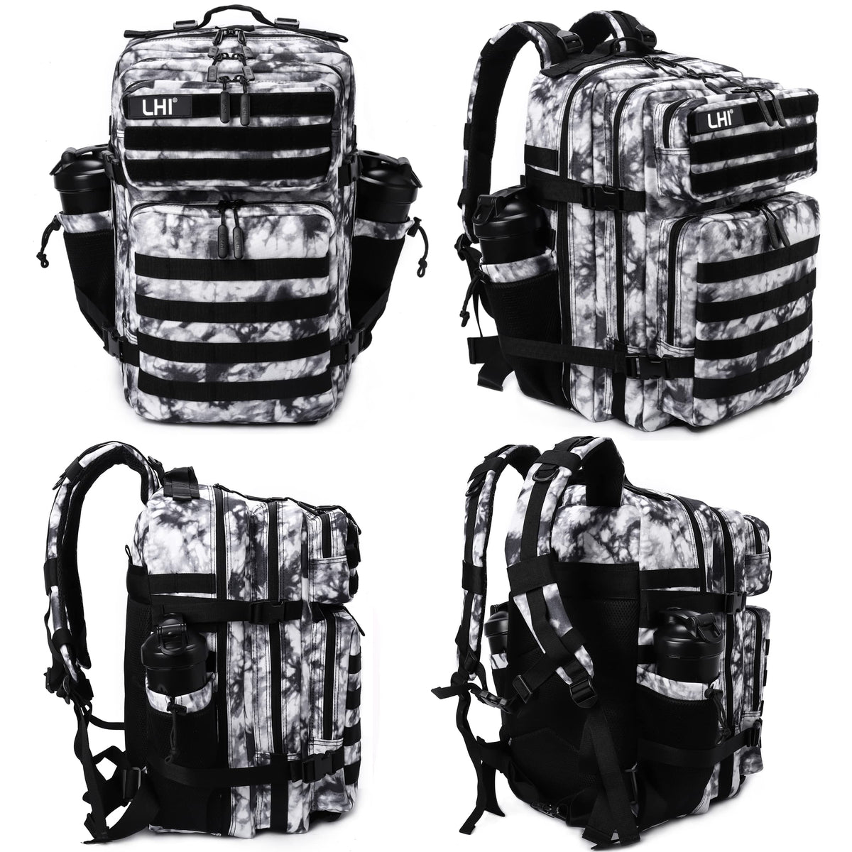 LHI Military Tactical Backpack for Men and Women 45L Army 3 Days Assault Pack Bag Large Rucksack with Molle System Khaki