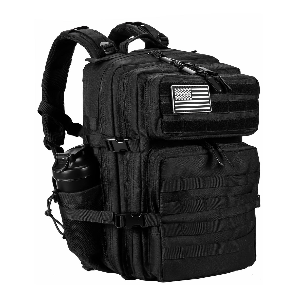 LHI Military Tactical Backpack for Men and Women 45L Army 3 Days Assault Pack Bag Large Rucksack with Molle System Khaki