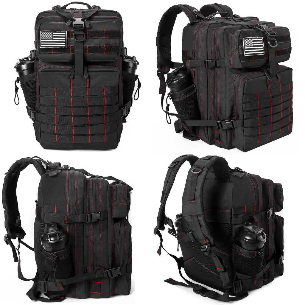 LHI Military Tactical Backpack for Men and Women 45L Army 3 Days Assault Pack Bag Large Rucksack with Molle System Khaki