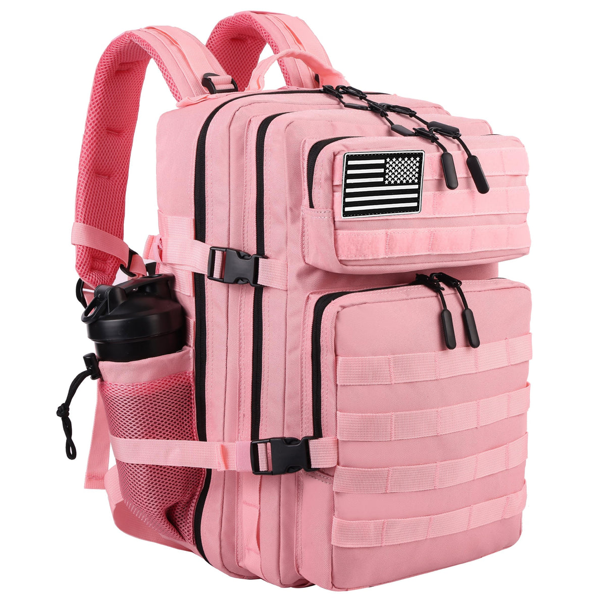 LHI Military Tactical Backpack for Men and Women 45L Army 3 Days Assault Pack Bag Large Rucksack with Molle System Khaki