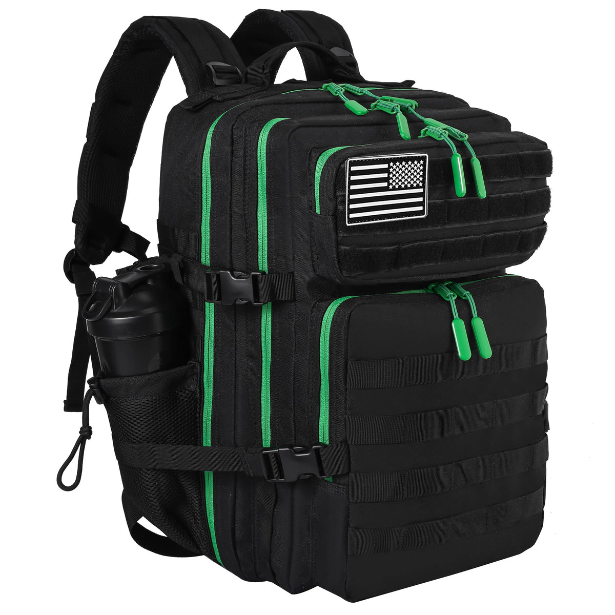 LHI Military Tactical Backpack for Men and Women 45L Army 3 Days Assault Pack Bag Large Rucksack with Molle System Khaki