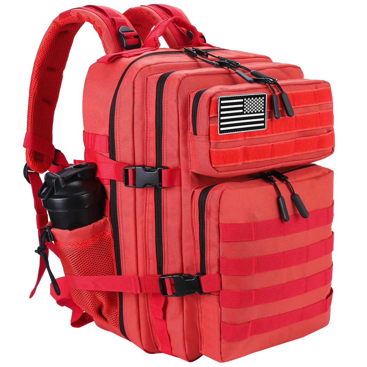 LHI Military Tactical Backpack for Men and Women 45L Army 3 Days Assault Pack Bag Large Rucksack with Molle System Khaki