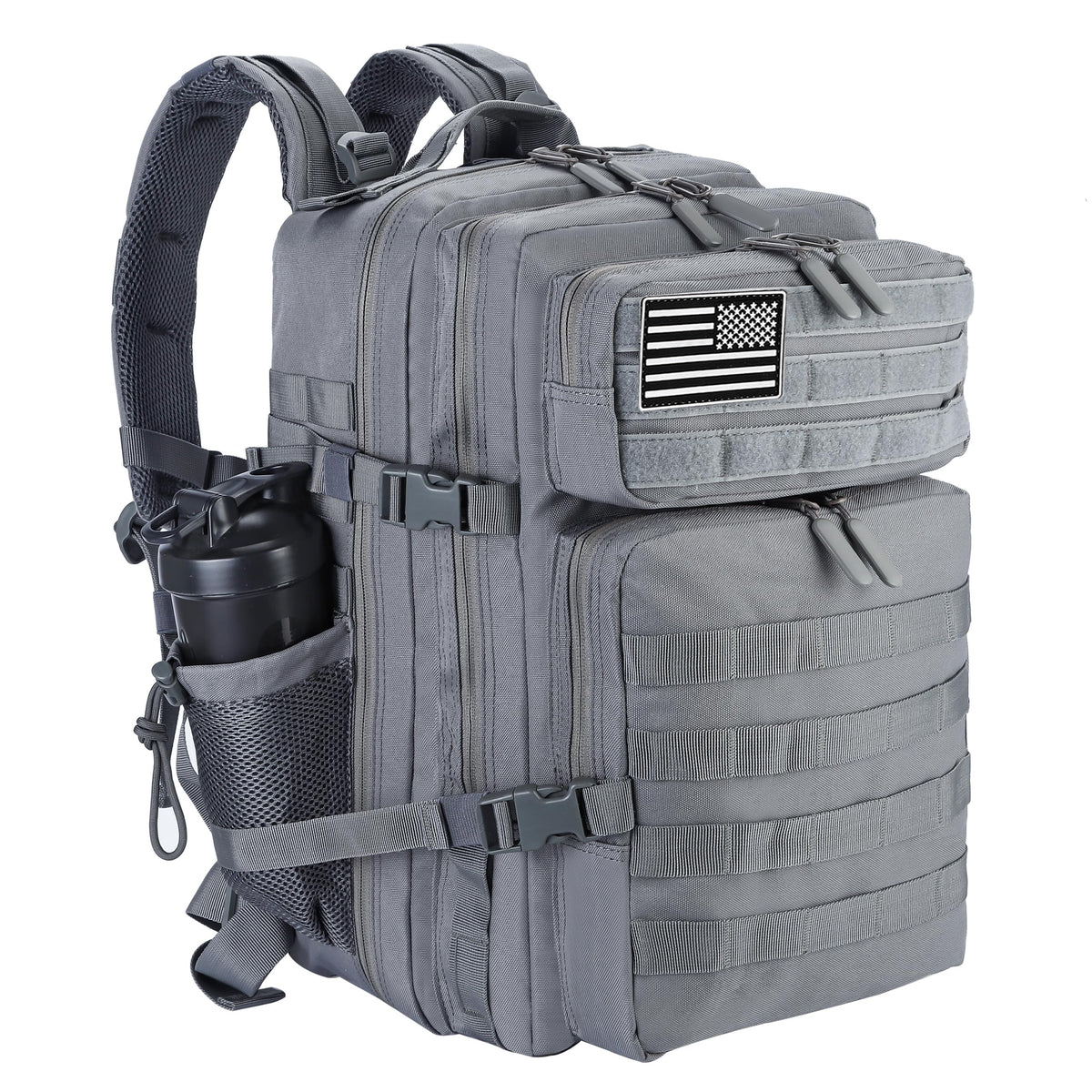 LHI Military Tactical Backpack for Men and Women 45L Army 3 Days Assault Pack Bag Large Rucksack with Molle System Khaki
