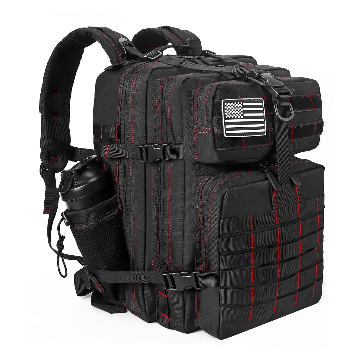 LHI Military Tactical Backpack for Men and Women 45L Army 3 Days Assault Pack Bag Large Rucksack with Molle System Khaki