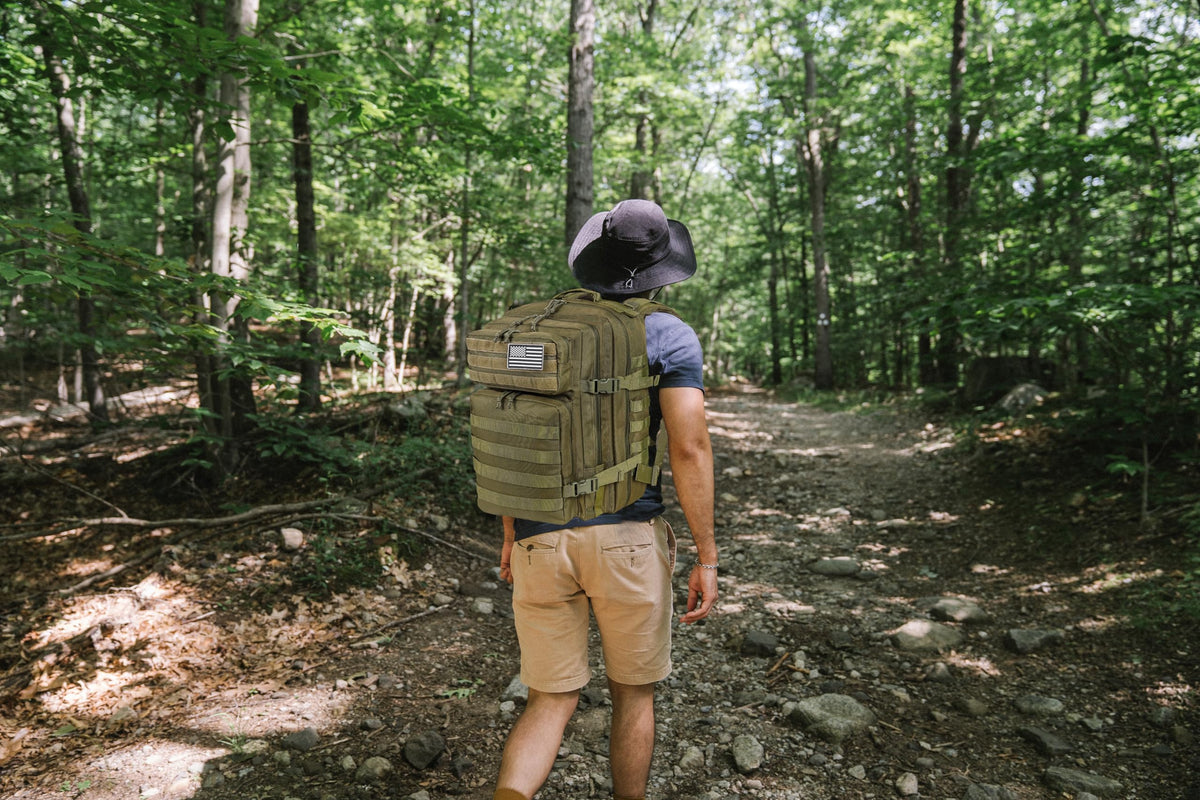 LHI Military Tactical Backpack for Men and Women 45L Army 3 Days Assault Pack Bag Large Rucksack with Molle System Khaki
