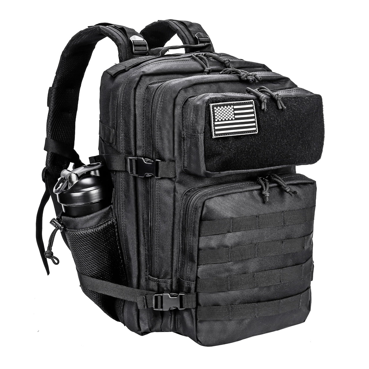 LHI Military Tactical Backpack for Men and Women 45L Army 3 Days Assault Pack Bag Large Rucksack with Molle System Khaki